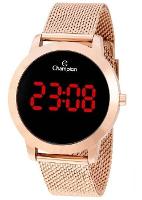 Relógio Champion Feminino Rosê Digital Led Vermelho CH40106Z Kit Colar e Brincos - 6