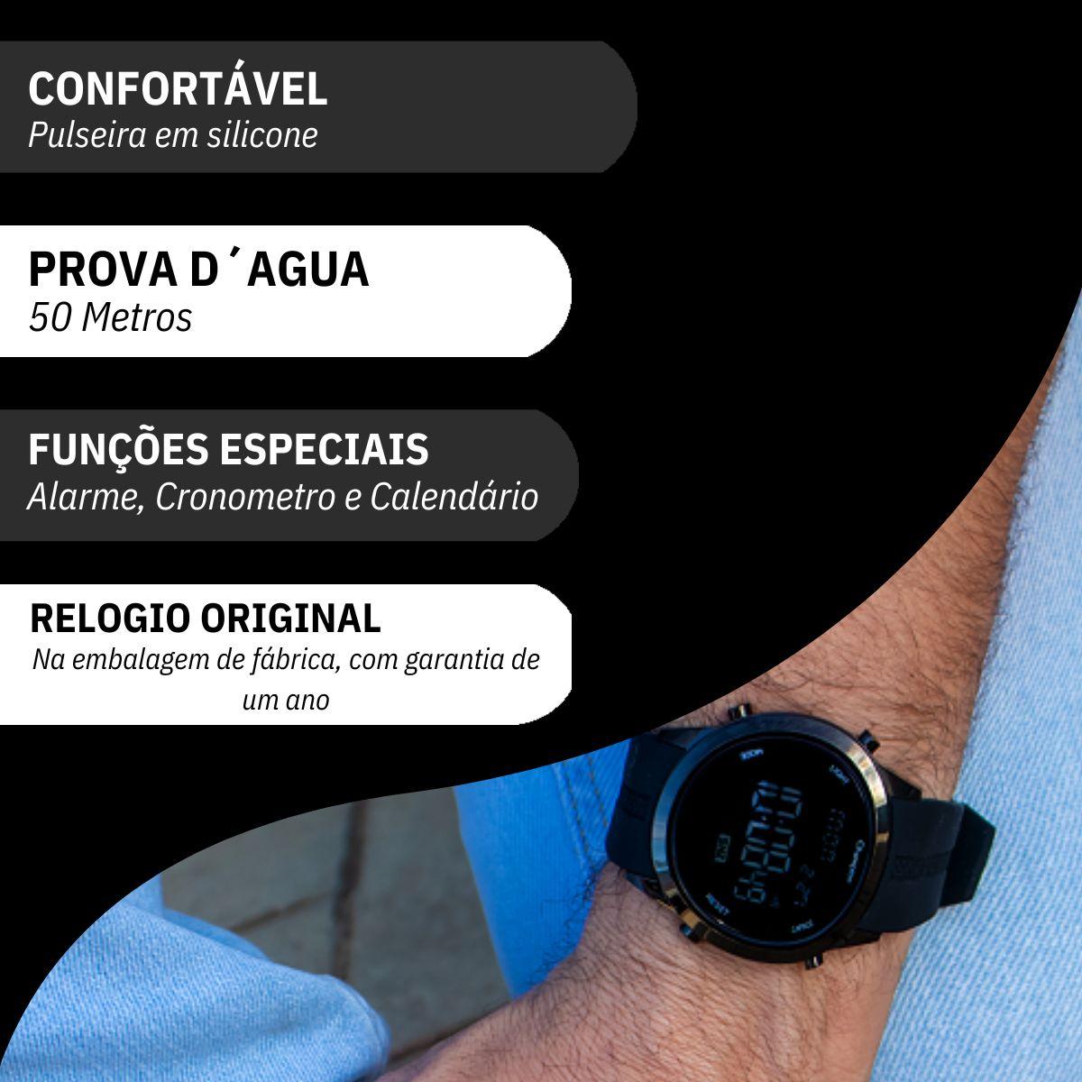 Relógio Champion Masculino Digital Silicone Esportivo Preto CH40259D - 6