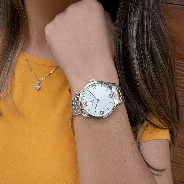 Relógio Feminino Champion Analógico Prata + Colar e Brincos CN29893C - 2