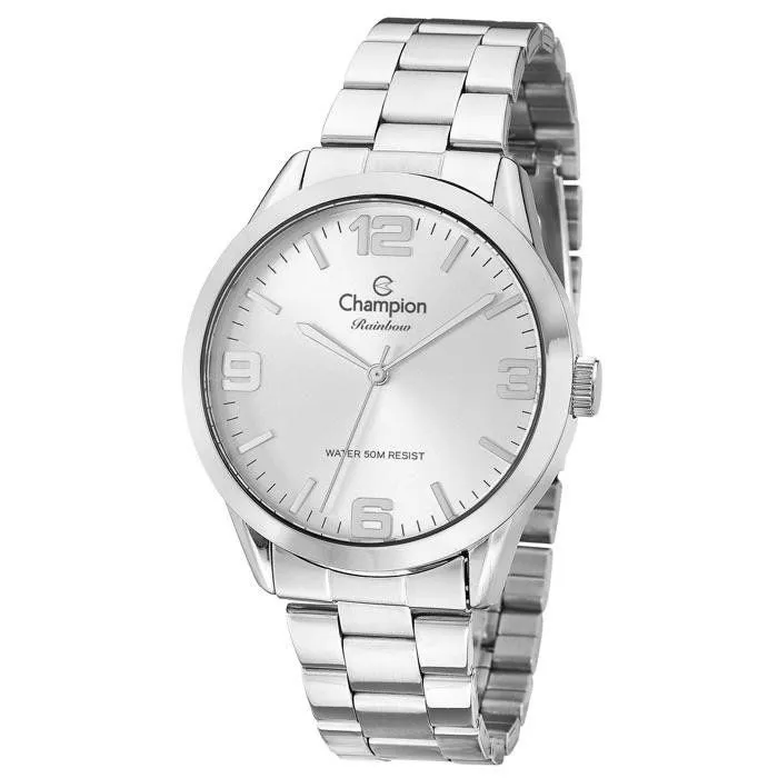 Relógio Feminino Champion Analógico Prata + Colar e Brincos CN29893C - 6