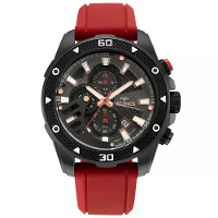 Relogio de Pulso Masculino Technos Analógico Ts Carbon Preto Vermelho JS15FS/2P - 1