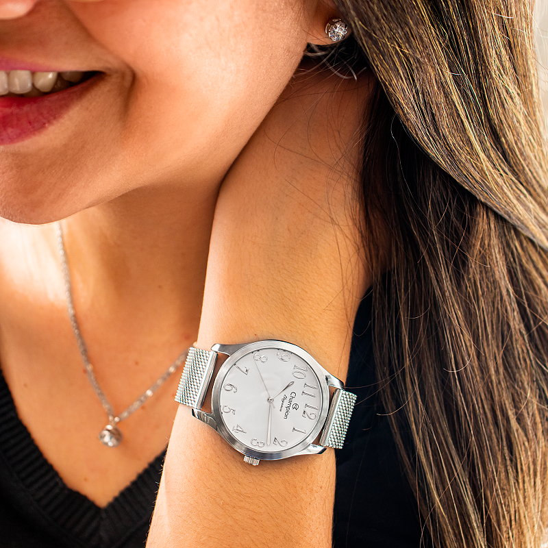 Relógio de Pulso Feminino Champion Analógico Prata CN26019Q Colar e Brincos - 4