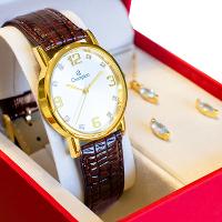 Relógio Feminino Champion Analógico Couro Marron Kit Colar e Brincos CN20186B - 3