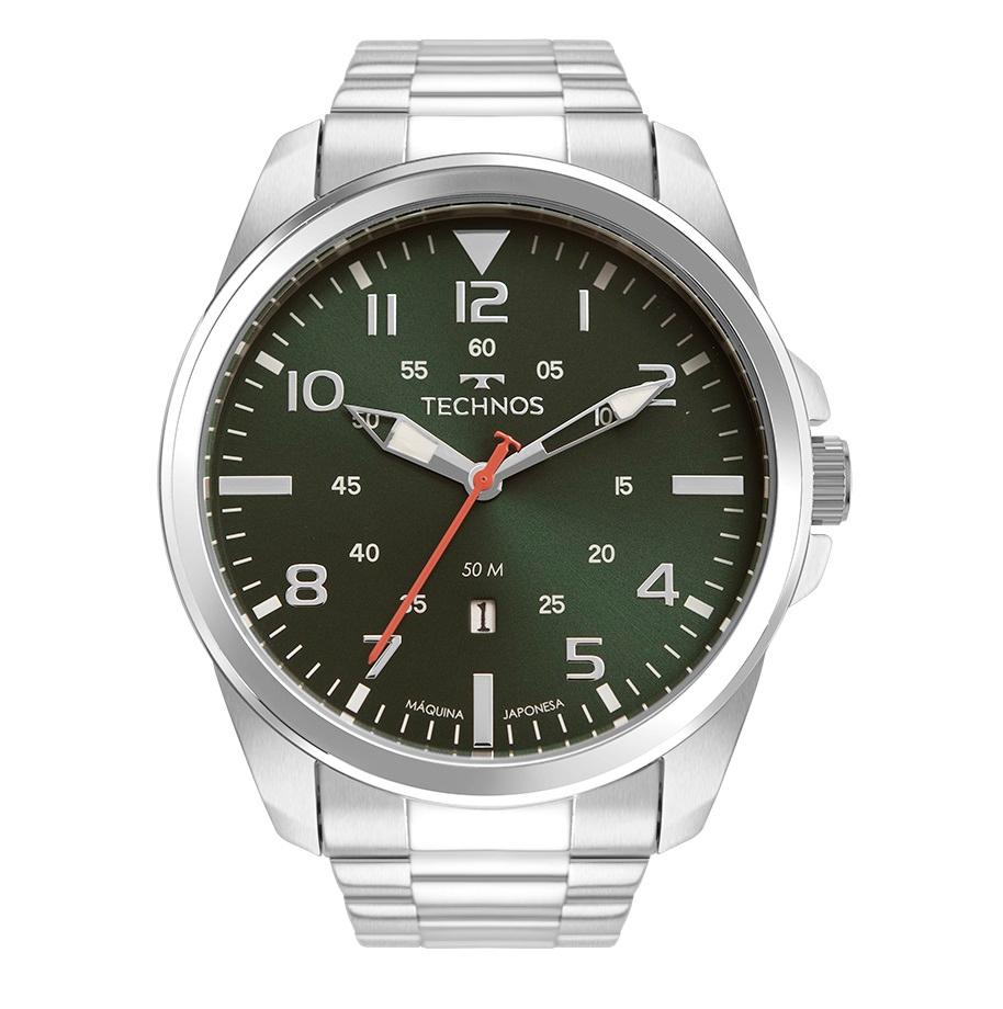 Relógio de Pulso Masculino Technos Analógico Prata Com Calendário 2115MYS/1V - 1