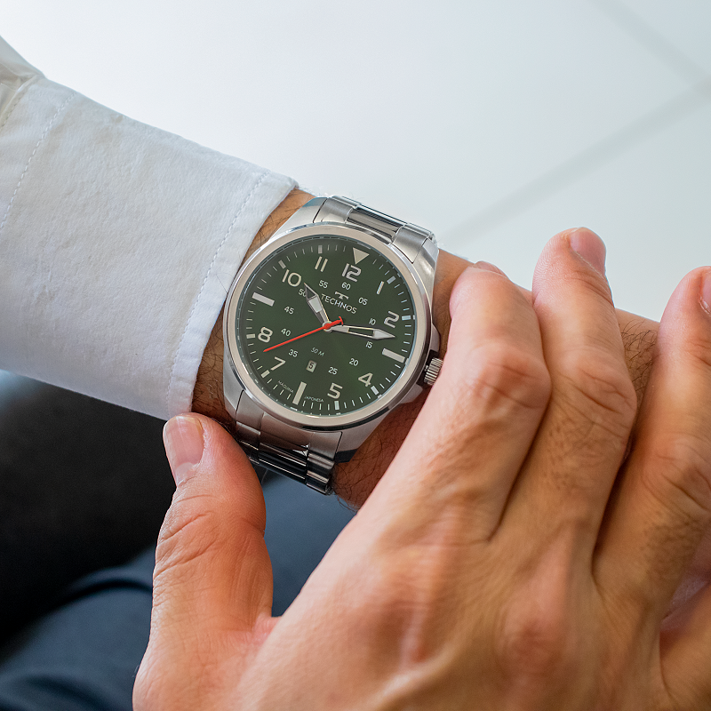 Relógio de Pulso Masculino Technos Analógico Prata Com Calendário 2115MYS/1V - 6