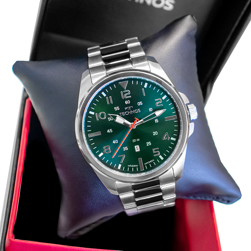 Relógio de Pulso Masculino Technos Analógico Prata Com Calendário 2115MYS/1V - 9