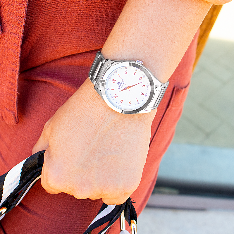 Relógio Feminino Champion Analógico Prata CN29409N Kit Colar Brincos - 3