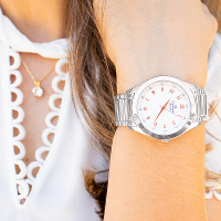 Relógio Feminino Champion Analógico Prata CN29409N Kit Colar Brincos