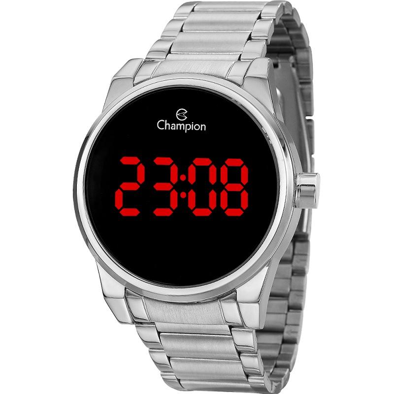 Relógio de Pulso Feminino Champion Digital Led Prata CH40142T Colar e Brincos - 7