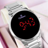Relógio de Pulso Feminino Champion Digital Led Prata CH40142T Colar e Brincos - 5