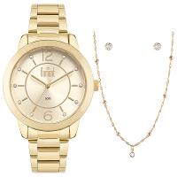 Relógio de Pulso Feminino Dumont Dourado Analógico DUPC21JAI/K1X Colar e Brincos - 6
