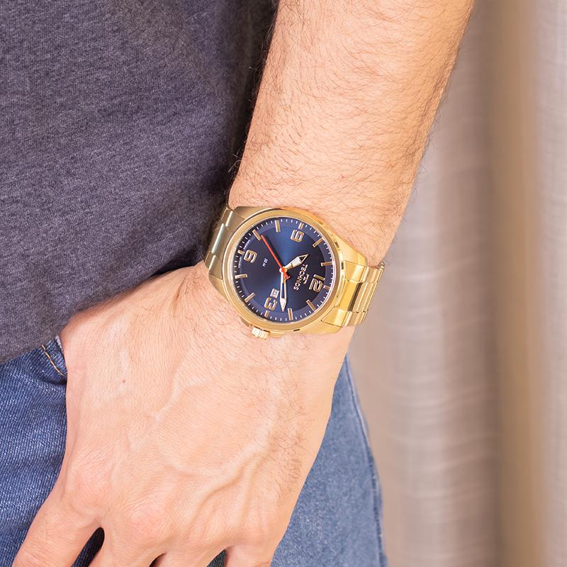 Relógio Masculino Technos Analógico Dourado Militar 2115NAT/1A Calendário - 2