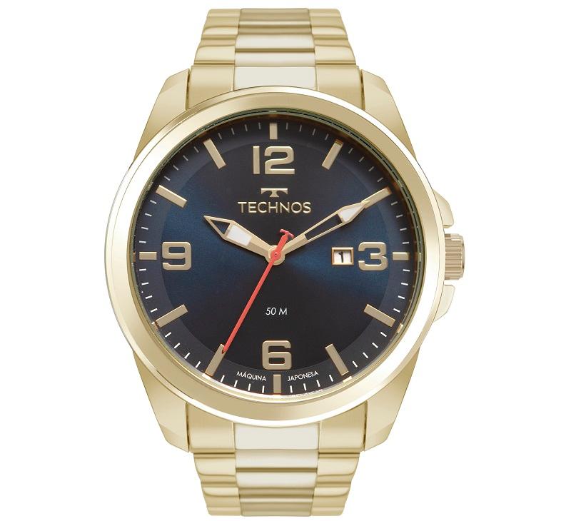 Relógio Masculino Technos Analógico Dourado Militar 2115NAT/1A Calendário - 6