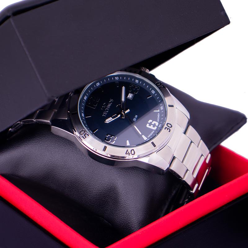 Relógio Masculino Technos Analógico Prata Militar À Prova d'Água 2115MYN/1A Calendário - 7