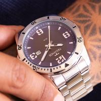 Relógio Masculino Technos Analógico Prata Militar À Prova d'Água 2115MYN/1A Calendário - 2
