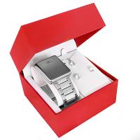 Kit Relógio Champion Feminino Digital Prata Espelhado Colar Brincos CH40086S - 7