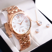 Relógio de Pulso Champion Ana Hickmann Feminino Rosé AH28722Z Colar e Brincos - 1