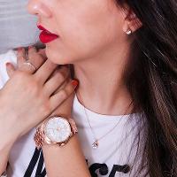 Relógio de Pulso Champion Ana Hickmann Feminino Rosé AH28722Z Colar e Brincos - 2