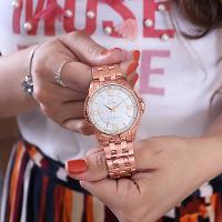 Relógio de Pulso Champion Ana Hickmann Feminino Rosé AH28722Z Colar e Brincos - 3