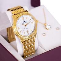 Relógio Champion Ana Hickmann Analógico Dourado AH28508H Kit Colar e Brincos - 1