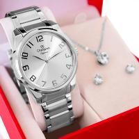 Relógio Feminino Champion Analógico Prata CN27652Q Kit Colar e Brincos - 5