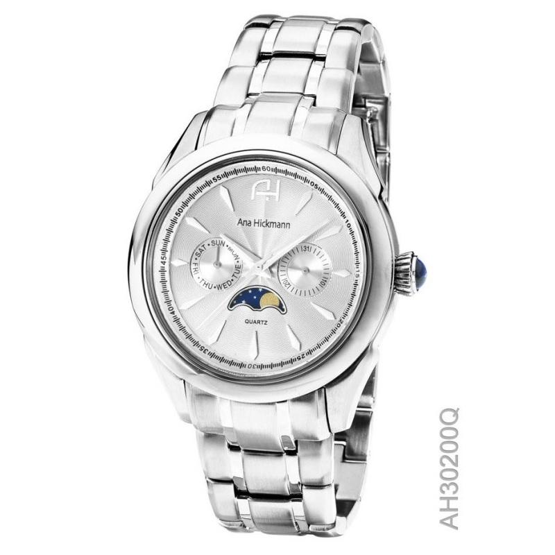 Relógio Feminino Champion Ana Hickmann Prata AH30200Q Fase Lunar Colar e Brincos - 6