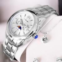 Relógio Feminino Champion Ana Hickmann Prata AH30200Q Fase Lunar Colar e Brincos - 5