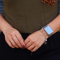 Relógio Feminino Champion Digital Espelhado Prata  CH40080S Colar e Brincos