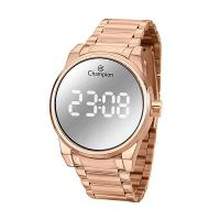 Relógio Feminino Champion Digital Espelhado Rosê CH40124M Colar e Brincos - 7