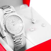 Relógio Feminino Champion Prata Analógico CN25118Q Kit Colar e Brincos - 5
