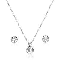 Kit Conjunto Semijoias Colar e Brincos Ponto de Luz com Zirconia - 1