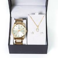 Relógio Champion Feminino Analógico Dourado CN27590X Colar e Brincos - 5