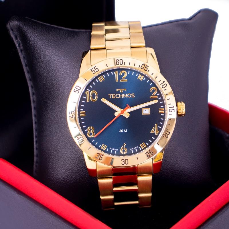 Relógio Masculino Technos Analógico Dourado Militar 2115NAR/1A Calendário - 7