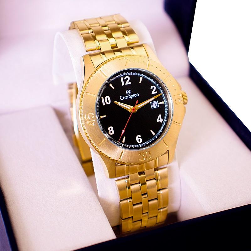 Relógio Masculino Champion Analógico Dourado Calendário CA31417U - 1