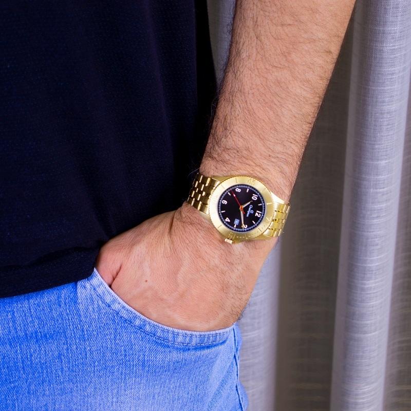 Relógio Masculino Champion Analógico Dourado Calendário CA31417U - 2