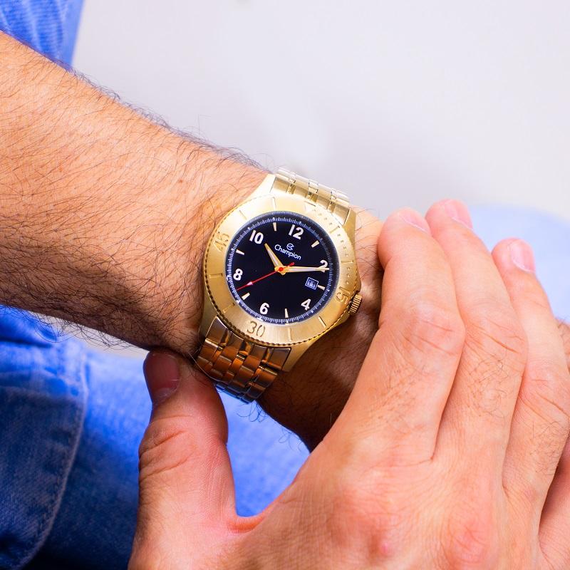 Relógio Masculino Champion Analógico Dourado Calendário CA31417U - 4