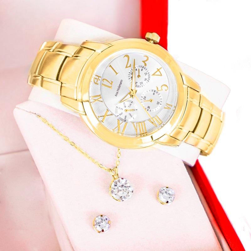 Relógio Feminino Champion Ana Hickmann Analógico Dourado AH30111H Cronógrafo - 5