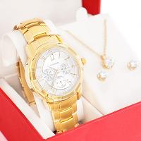 Relógio Feminino Champion Ana Hickmann Analógico Dourado AH30111H Cronógrafo - 1