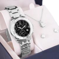 Relógio Feminino Champion Analógico Prata AH30246T Cronógrafo Colar e Brincos - 1