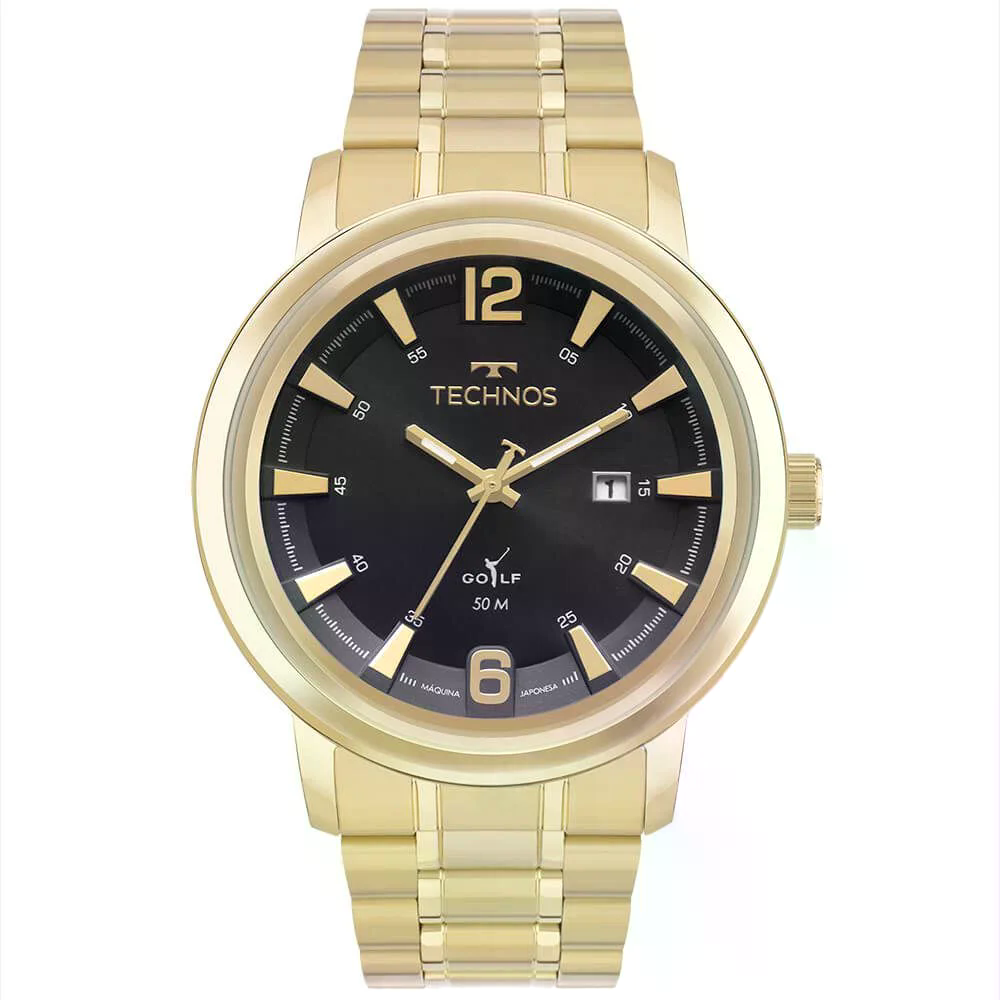Relógio Masculino Technos Analógico Dourado Golf À Prova d'Água 2115NBF/1D - 1