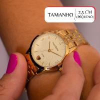 Relógio de Pulso Feminino Mondaine Dourado 32795LPMKDE1K1 Colar e Brincos - 2