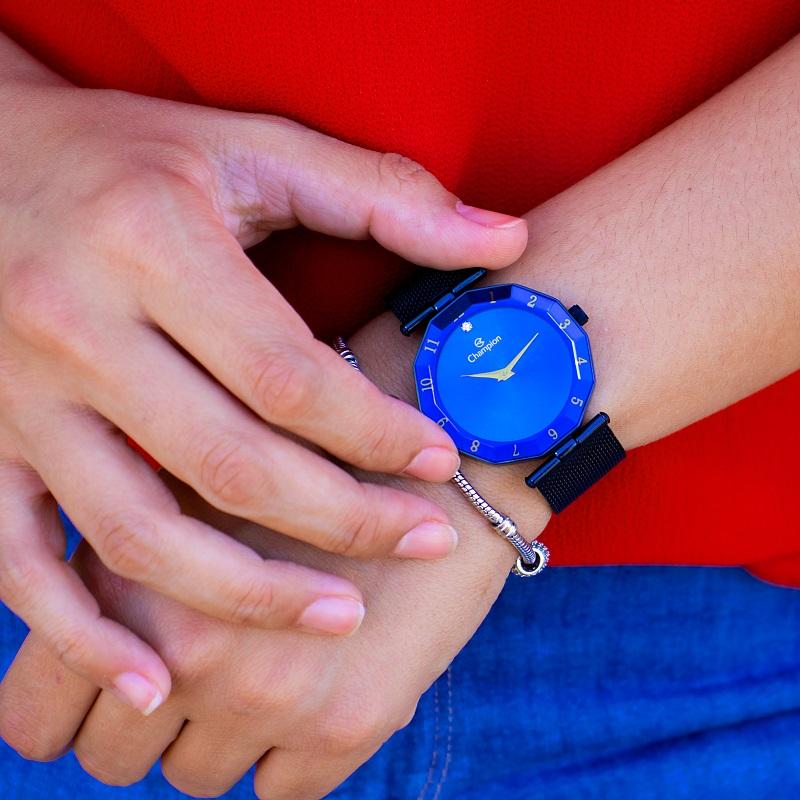 Relógio Feminino Champion Analógico Pulseira Mesh CN20864K Kit Colar e Brincos - 3