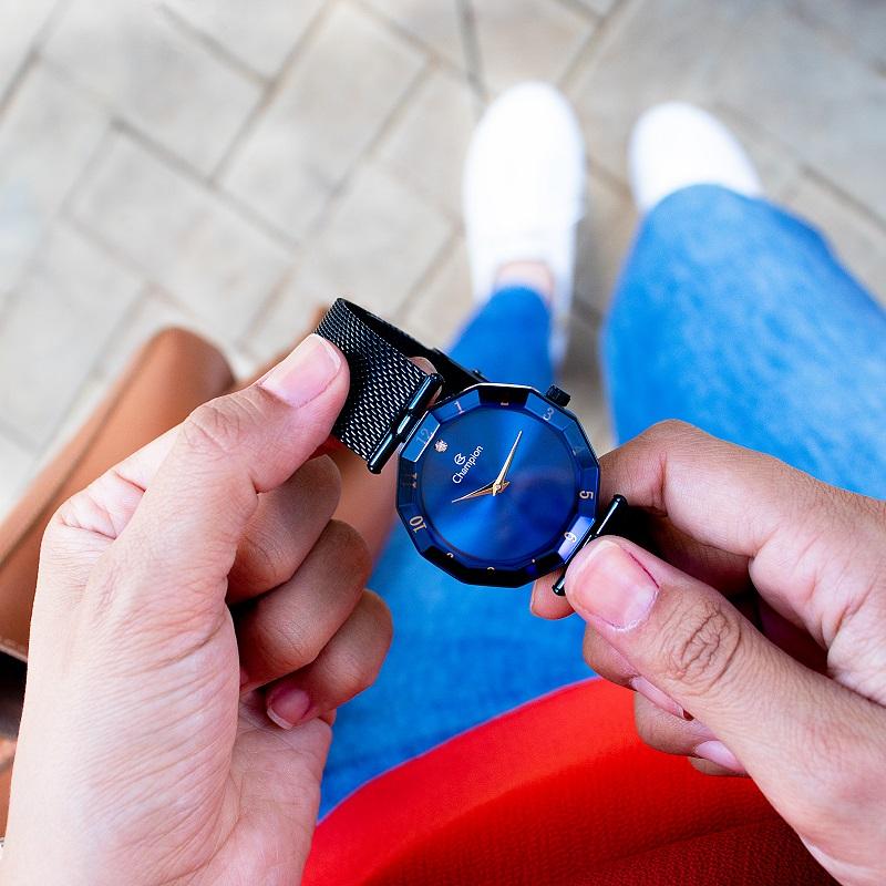 Relógio Feminino Champion Analógico Pulseira Mesh CN20864K Kit Colar e Brincos - 5