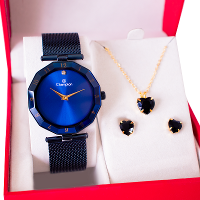 Relógio Feminino Champion Analógico Pulseira Mesh CN20864K Kit Colar e Brincos - 1