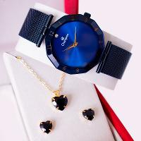 Relógio Feminino Champion Analógico Pulseira Mesh CN20864K Kit Colar e Brincos - 7