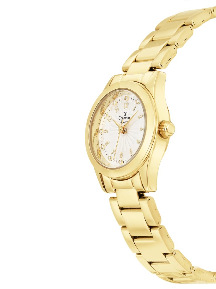 Relógio de Pulso Feminino Champion Dourado Mini CF24000W + Colar e Brincos - 8