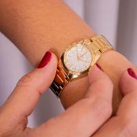 Relógio de Pulso Feminino Champion Dourado Mini CF24000W + Colar e Brincos - 5