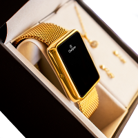 Relógio Feminino Champion Digital Quadrado Dourado CH40080V + Colar e Brincos - 5