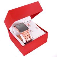 Kit Relógio Champion Feminino Digital Rose Espelhado Colar Brincos CH40086Z - 7