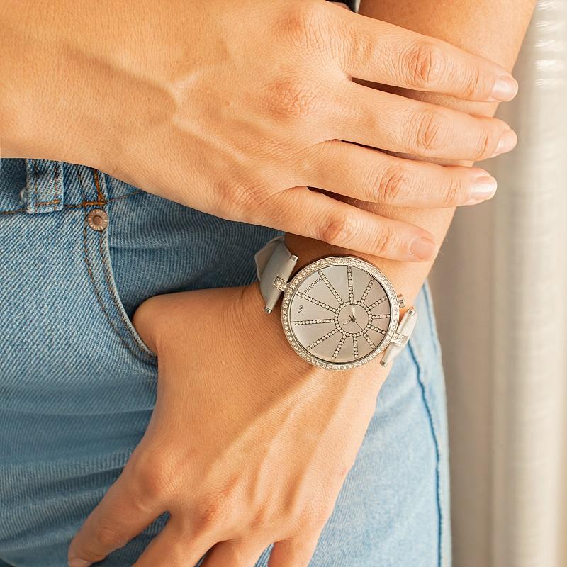 Kit Relógio Feminino Champion Ana Hickmann Analógico Couro AH28348Q Cristais - 7